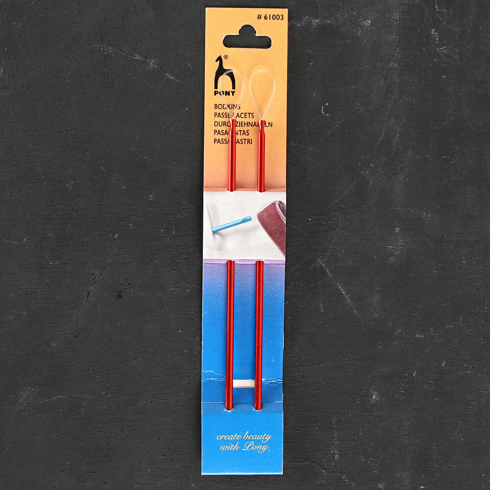 Pony Metal 2'li Uzun Kırmızı Yün İğnesi 14,5cm - 61003